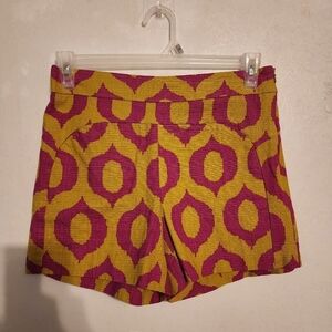 Anthropologie Cartonnier High Waist Geometric 4" Shorts with Pockets Size 6